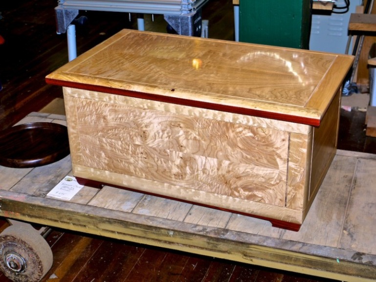 blanket chest in figured maple and bloodwood with port orford cedar insert.jpg