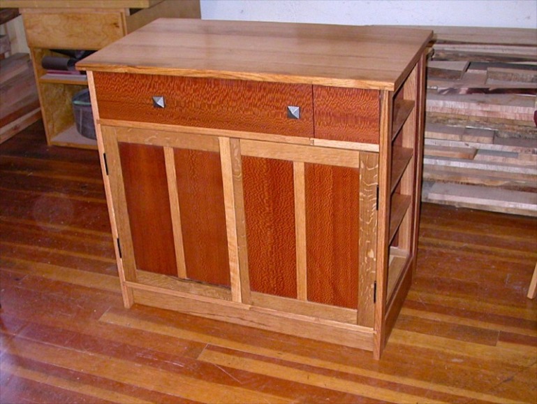 chest with drawer doors side book case  hidden compartment in black oak and silky oak lacewood.jpg