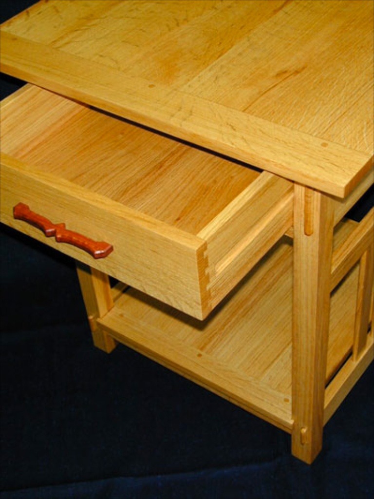 craftsman style side table in oak and bubinga detail.jpg