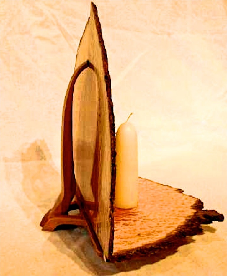 reflection panel in flame redwood burl detail of back  stand.jpg