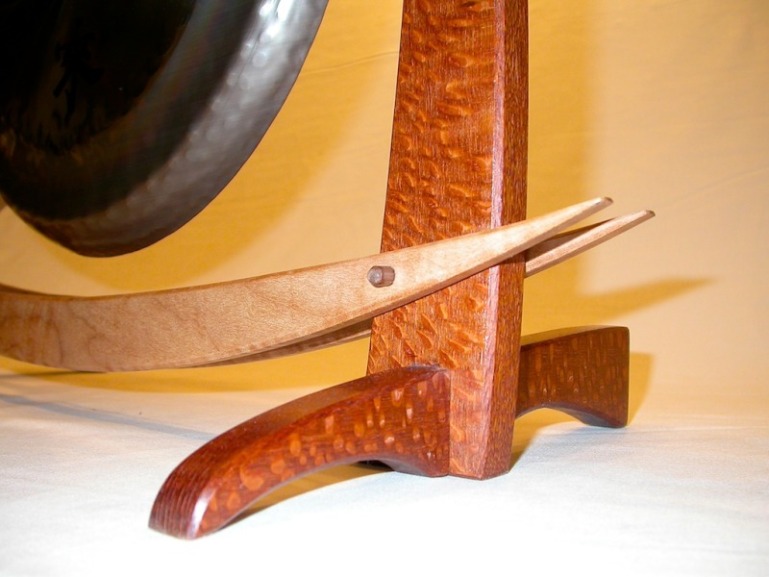 table top gong stand in silky oak and maple detail.jpg